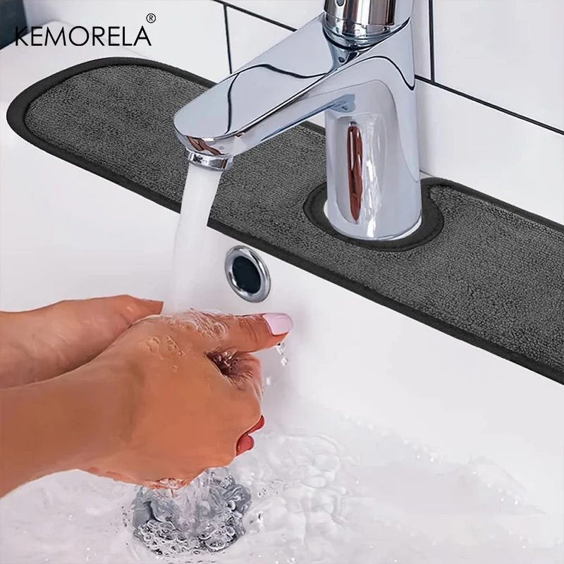 Kitchen Faucet Absorbent Mat Sink Splash Guard Silicone Faucet Splash Catcher Countertop Protector For Bathroom Kitchen Gadgets