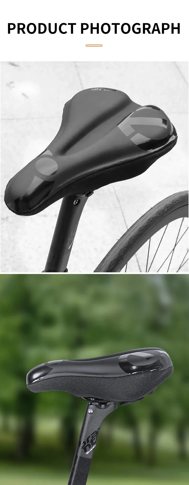 ESLNF Gel Soft Bike Anti-Rutsch-wasserdichter Sattelbezug Kissen gepolstert Sport Fahrrad Outdoor Stoßdämpfung gepolsterter Sitzbezug – Detail 14