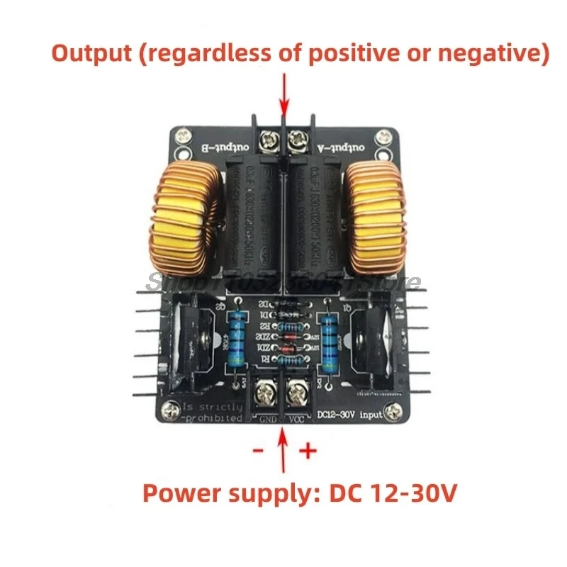 ZVS High voltage induction heating board Power supply module Flyback Driver Heater Tesla coil Heaters DC12-30V