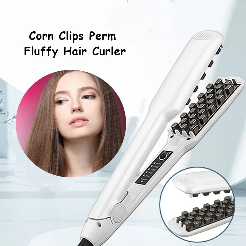 

Электрический плойка-выпрямитель для волос с гофрированной пластиной для создания объема и локонов