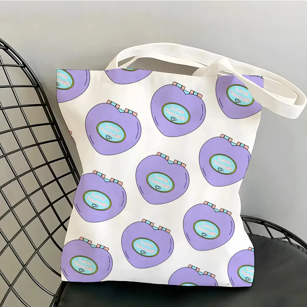 Bolsas de almacenamiento, bolsa de compras, bolso de lona ligero, ideal para uso diario, compras y viajes K-Kawaii Polly Pocket-S