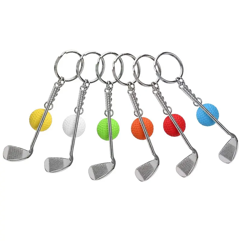 

30Pcs Mini Golf Racket Ball Pendant Keychain Creative Car Metal Key Ring Holder Clasps Split Keyring Women Men Sports Decor Gift