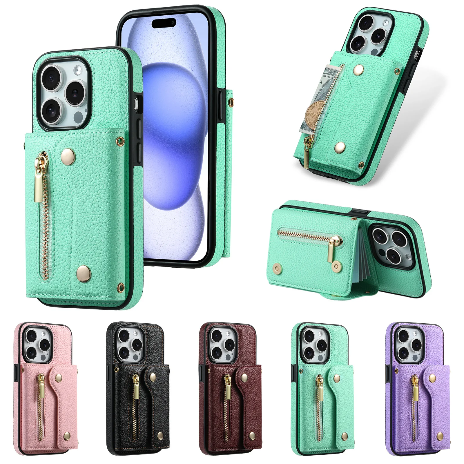 

Applicable to Samsung A54 oblique cross organ card package mobile phone case S23 side tie zipper change multi-function mobile ph