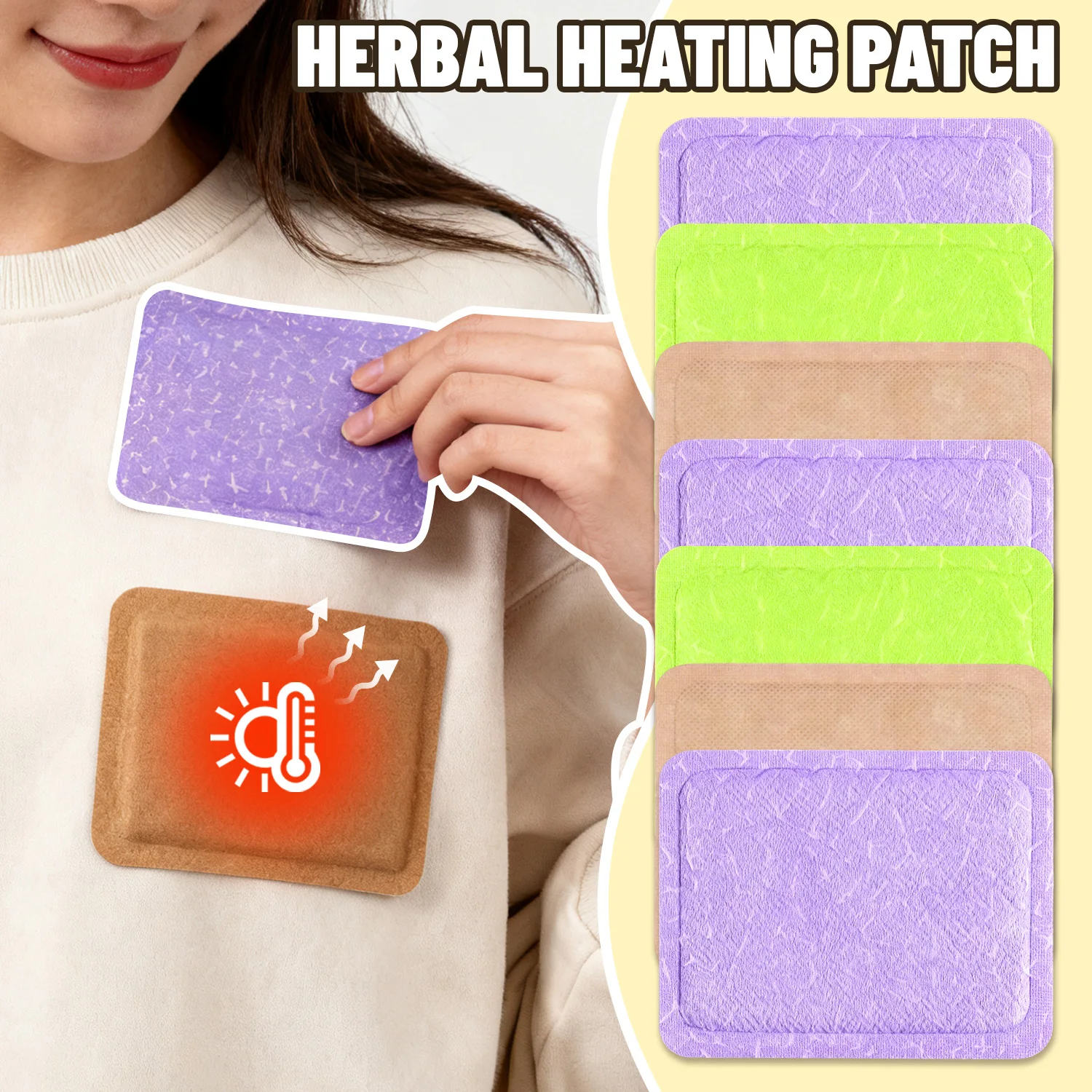 Patch corporel chaud à base de plantes, chauffage longue durée, chauffage rapide, compresse chaude en bois d'absinthe, autocollants chauds pour la taille et l'abdomen