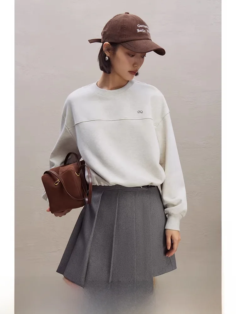 

Женская толстовка с круглым вырезом и инфракрасным подогревом, модная, весенне-осенняя, из смесового хлопка и полиэстера, с длинными рукавами