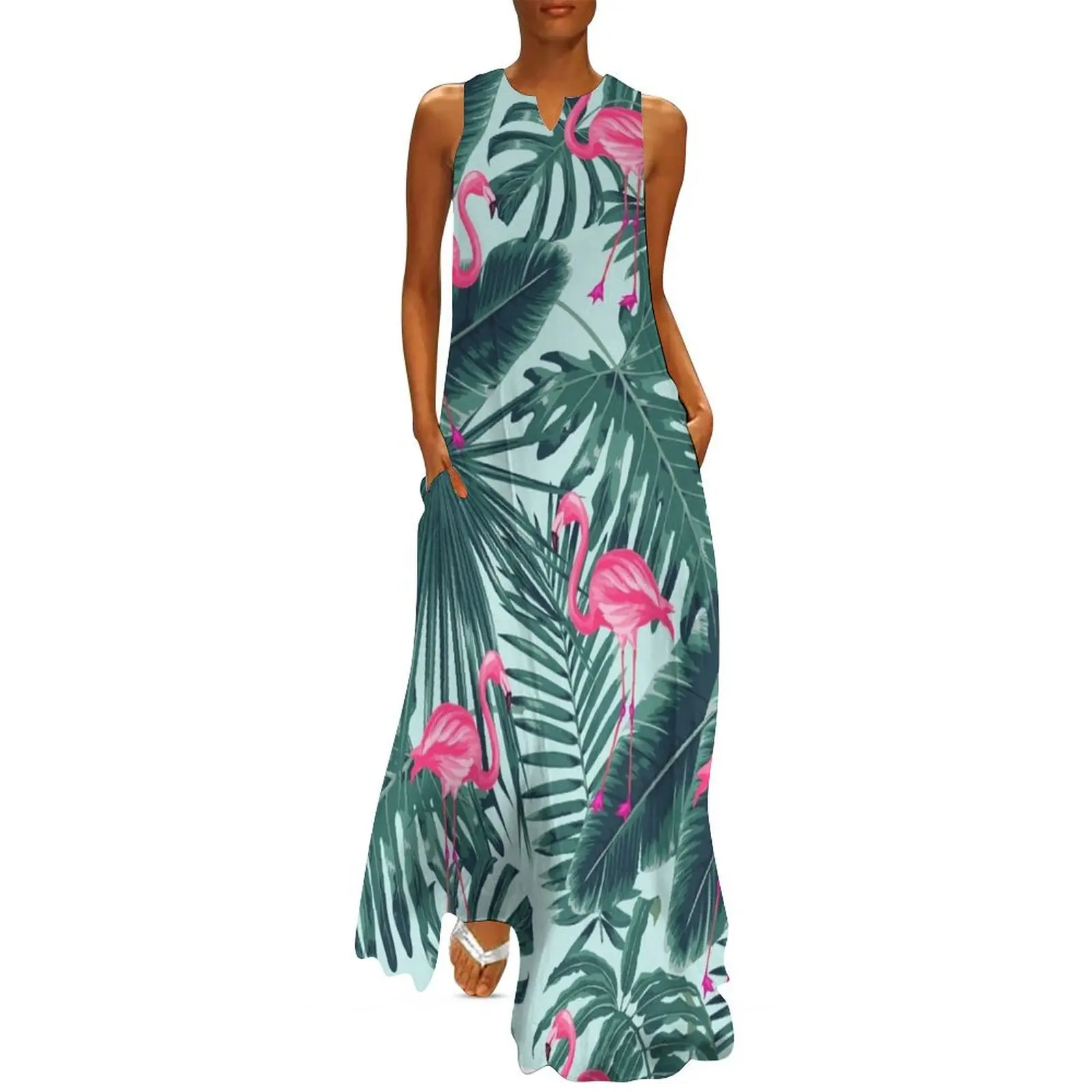 

tropic abstract flamingo Long Dress ladies dresses for special occasion women"s summer dresses 2024 summer dress woman 2024