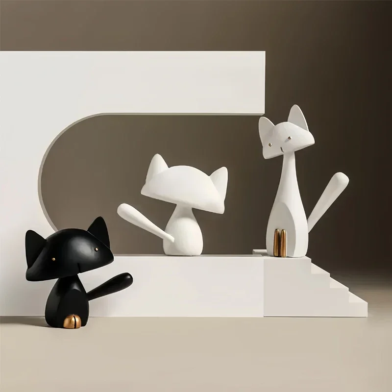 

Animal statue ornaments Living Room Modern Decorations Desktop Sculptures Decor Home Table Ceramic Cute Cat Arts And Crafts Game