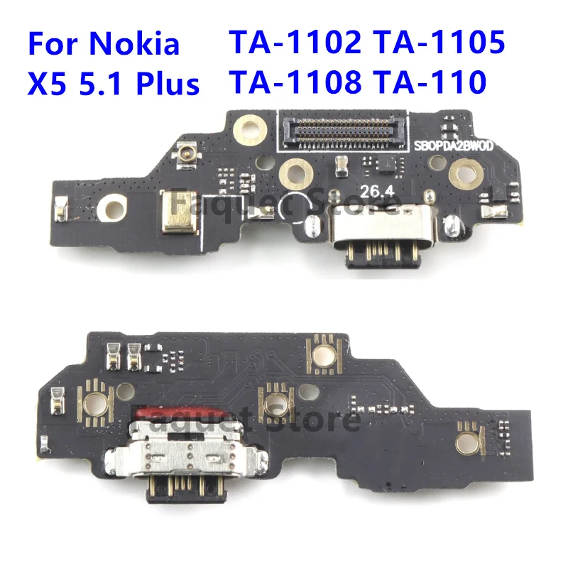 Para Nokia X5 5.1 Plus TA-1102 TA-1105 TA-1108 TA-110, Puerto de Carga USB, Conector de Carga, Cable Flexible de Carga