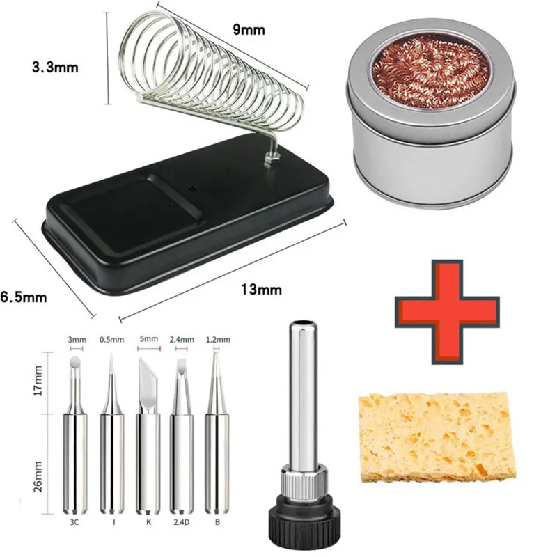 Electric Soldering Iron Stand with Sponge Cleaning Pads Universal High-Temperature Resistant Soldering Holder