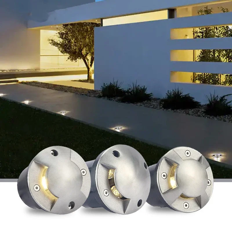 

Side illuminated underground lamp embedded stainless steel courtyard ground lamp outdoor waterproof step walkway lamp