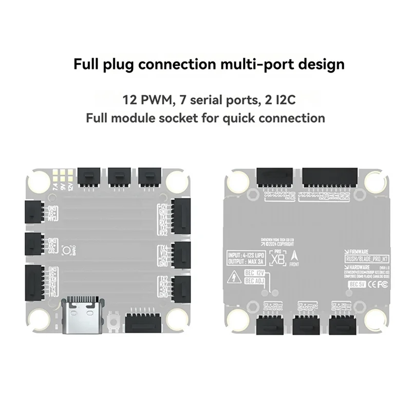 Controlador de vuelo H7 PRO Carcasa de aluminio CNC, 4-12S, BEC multicanal Ideal para drones RC FPV