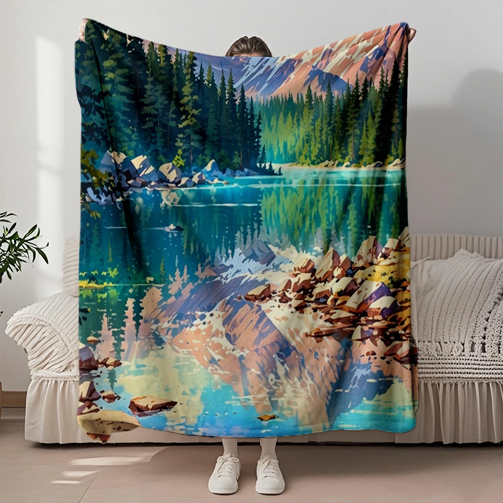 

Everyday Use Flannel Cozy Blanket Jasper National Park Canada Ethnic Tribal Bedspread Bedcover With Skin-friendly