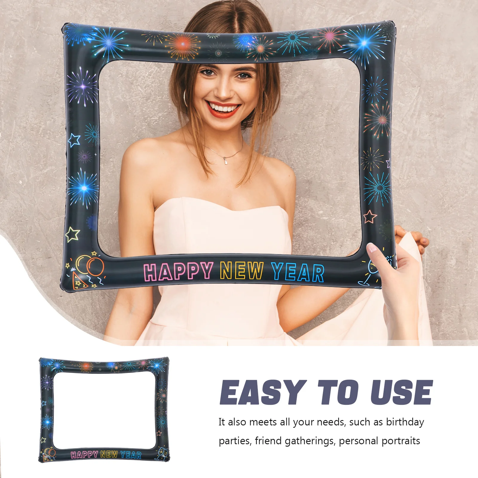 نفخ السنة الجديدة كابينة تصوير الدعائم 2026 سنة جديدة سعيدة إطار سيلفي لتزيين الحفلات مهرجان الربيع موضوع لوازم الحفلات #5