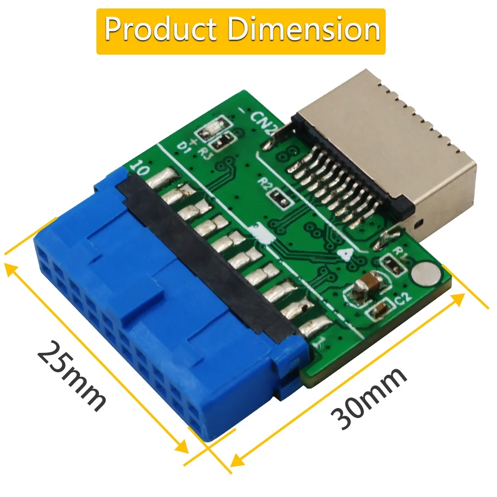 Vertical USB 3.1 Front Panel Socket Key-A Type-E to USB 3.0 20Pin Header Male Extension Adapter