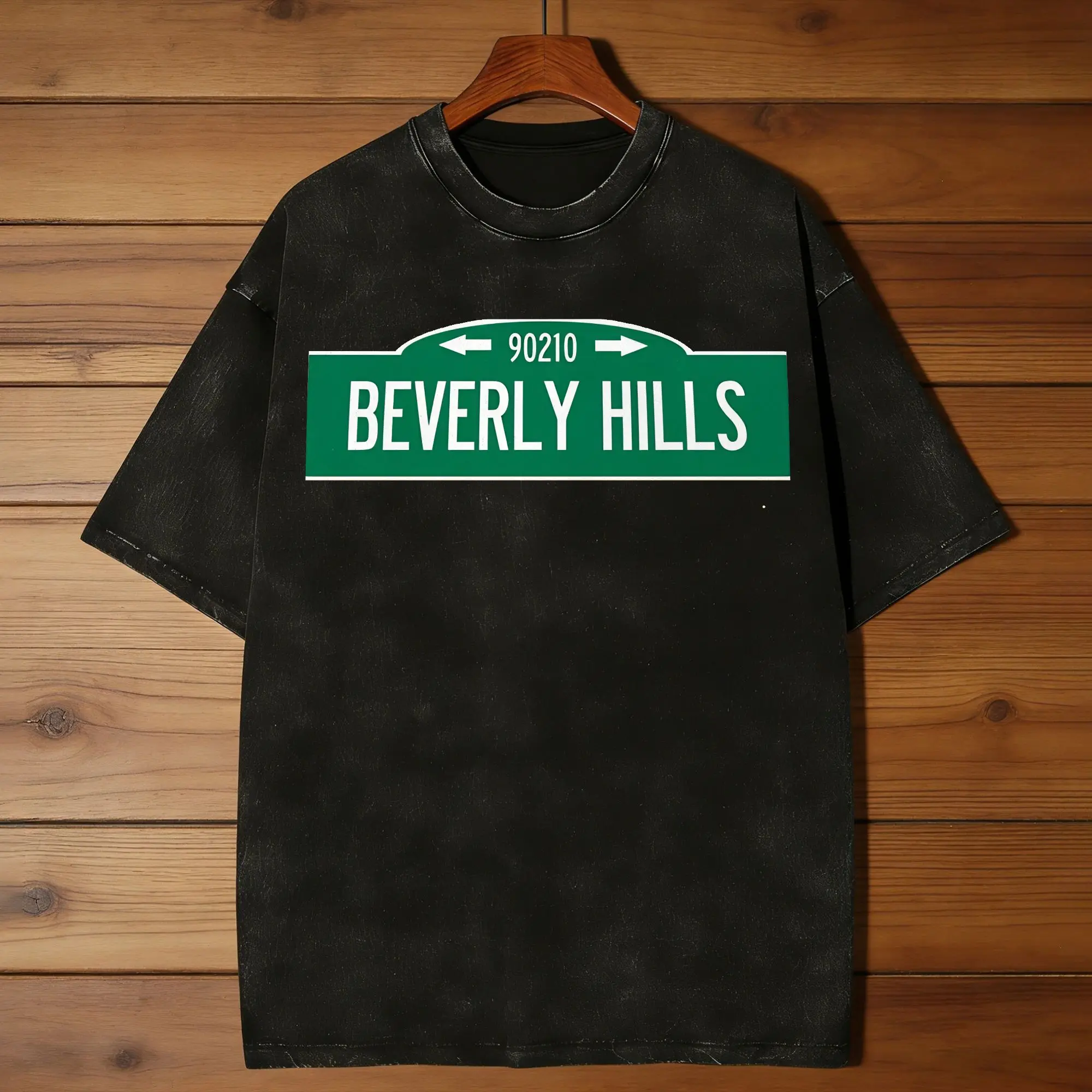 Camisetas de Beverly Hills, California para hombre, camiseta Vintage 100% de algodón, camisetas de cuello redondo, ropa de manga corta Original