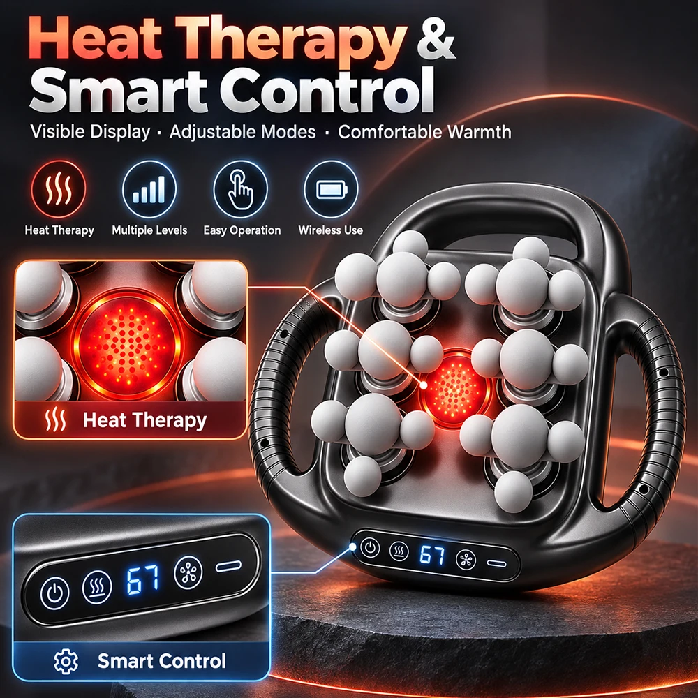 SIHAO Deep Tissue Massage Gun Set Portable Electric Muscle Relax Massager 16 Replaceable Heads for Body Fitness Relief