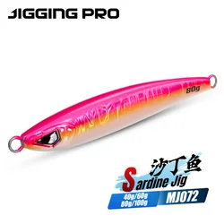 JIGGINGPRO 40g 60g 80g 100g Casting Metal Jigs Saltwater Fishing Lure Hard Bait Sea Fishing Artificial Bait Jigging Lure