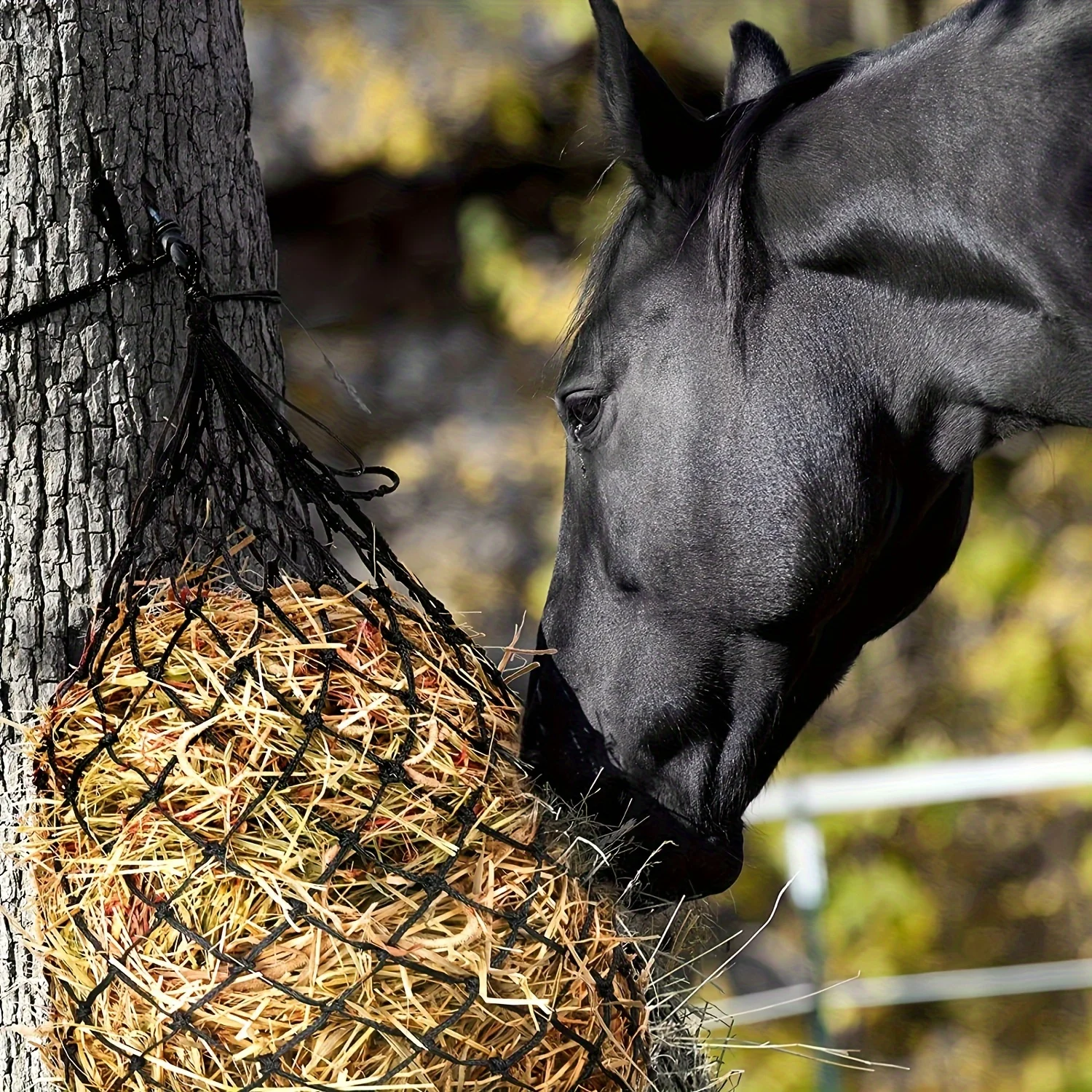 Green Abrasion Resistant Thickened PP Hay Net Pasture Horse Livestock Feeding Net