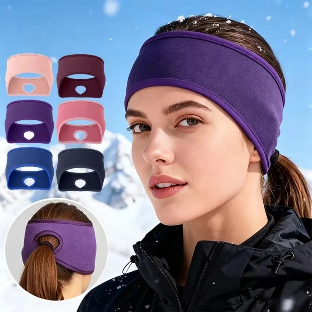 Fleece Material Ear Warmer Headband Thermal Insulation Sweat Wicking Winter Headband Windproof Design Large Head Circumference