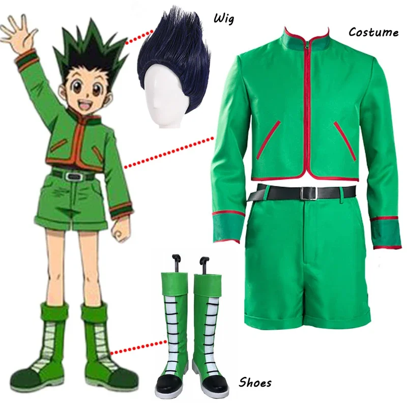 Singxeng anime Gon Freecss cosplay costume top shorts full suit Halloween carnival costumes custom made