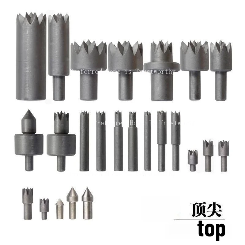 

1pc Woodworking Lathe Accessories Plum Blossom Thimble Top Bead Chuck Tail Rotary Tool Rest Miniature Small Straight Handle Tail