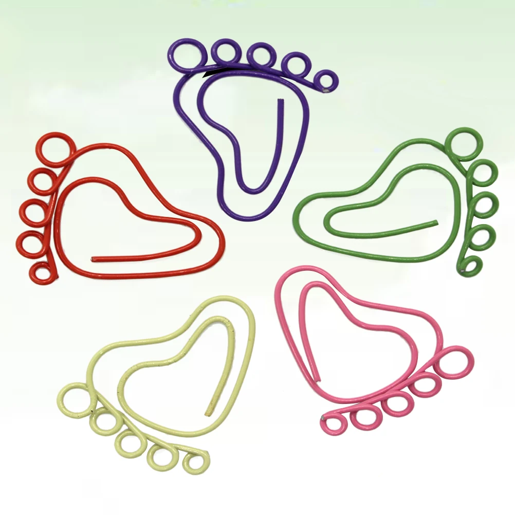 24 Pcs Paper Clip Mini Clips Wooden Stationery Metal Shape Valentines Day Card Cute Office