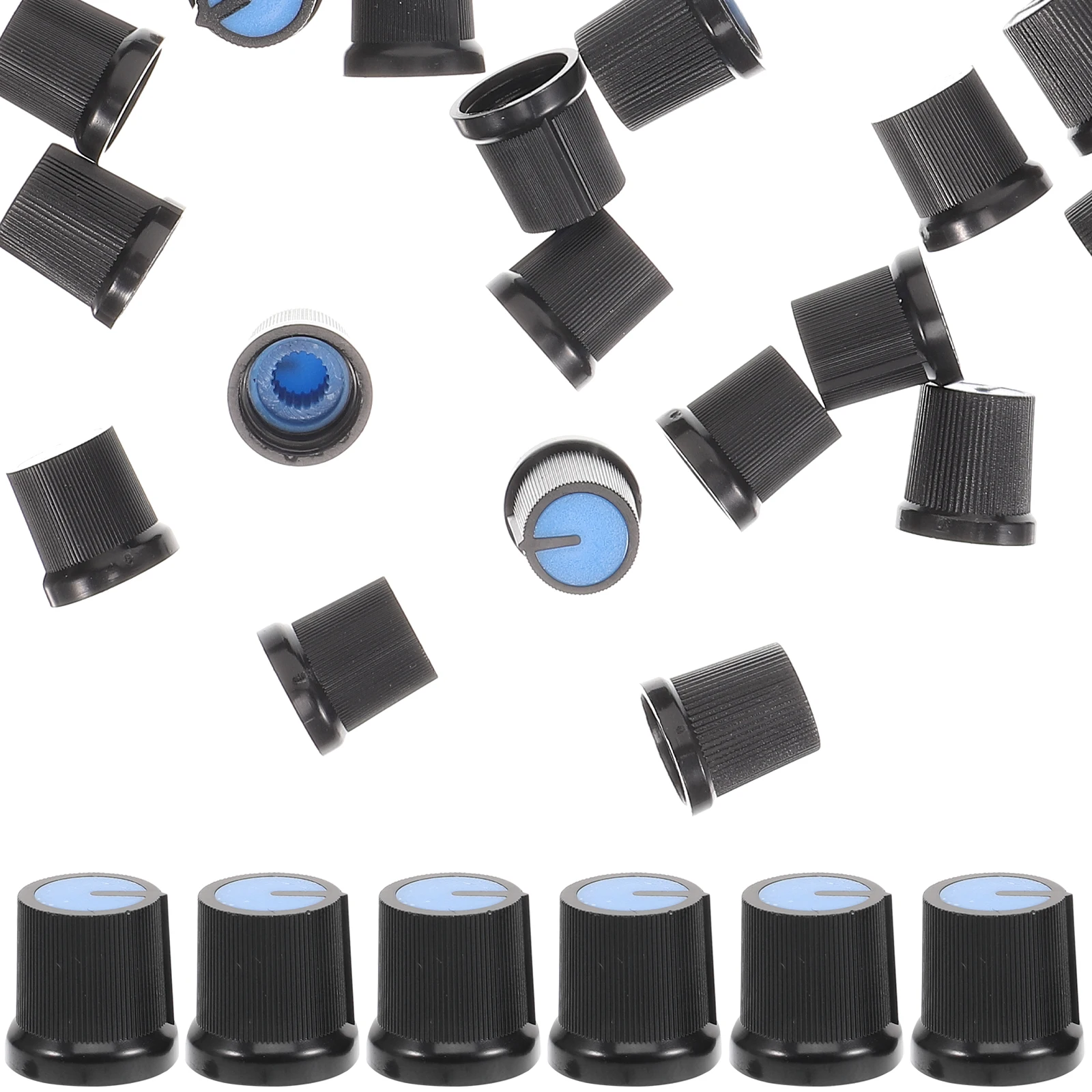 

100 Pcs Aluminum Potentiometer Knob Cap Guitar Key Plastic Tone Volume Control Knobs