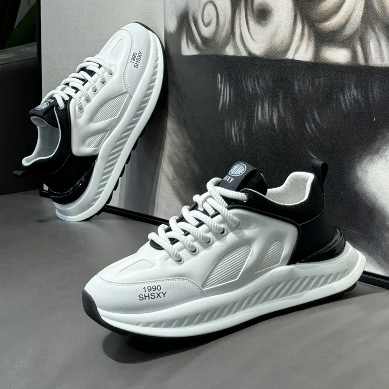 

Новинка 2025, мужская обувь Aggan на толстой подошве, новые летние спортивные кроссовки с дышащей сеткой для бега, повседневная белая модная обувь для стариков, кроссовки Tenis