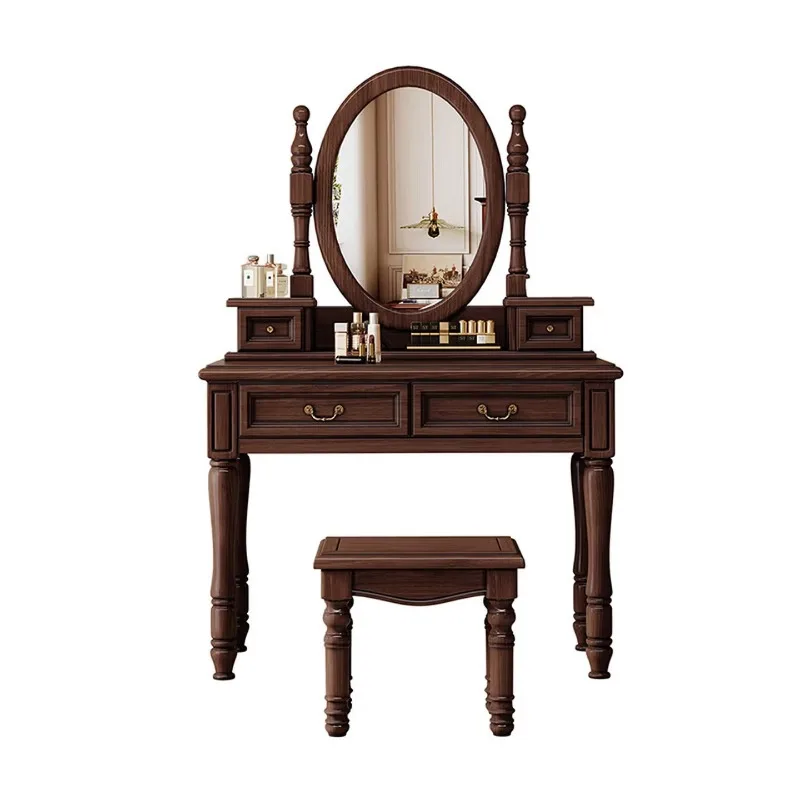 American black walnut solid wood dresser bedroom set simple dresser small apartment retro dressing table