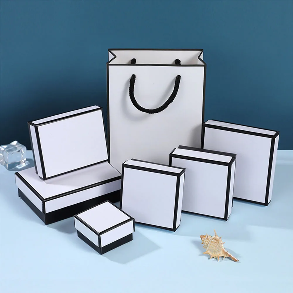 12-Pack White Paper Jewelry Gift Boxes