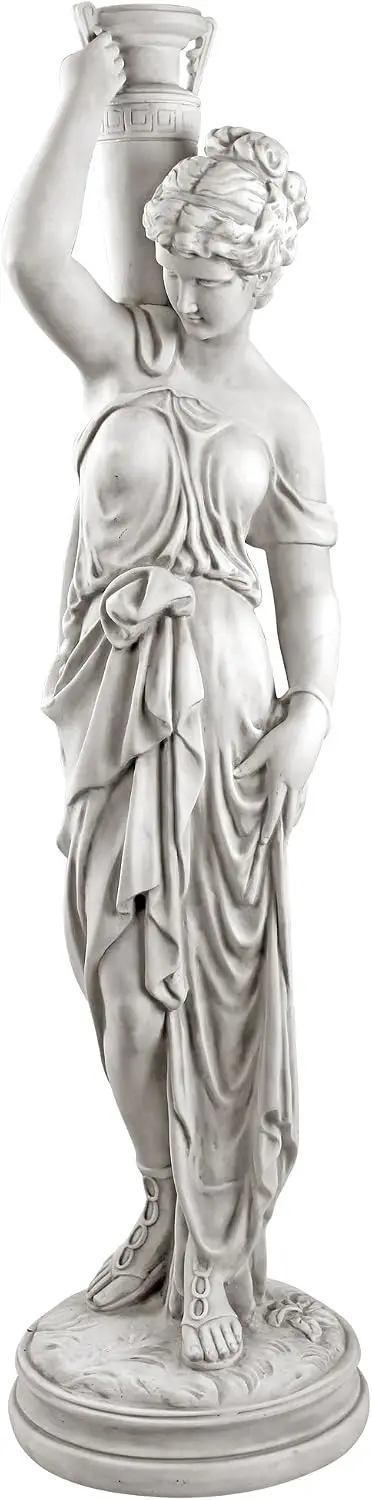 Dione the Divine Greek Water Woman Indoor/Outdoor Garden Statue, Grande, 38 inches tall, Cast Stone Resin, Antique Stone Finish