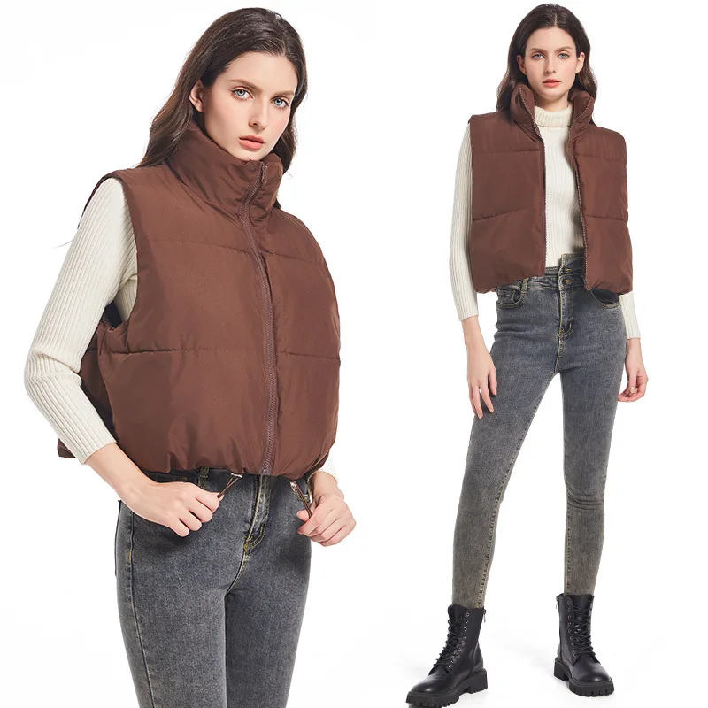 Thiened ort Svel Gilet in cotone Faion da donna Autunno Inverno Nuovo Sle Colletto alla coreana Vento Jaet in cotone transfrontaliero