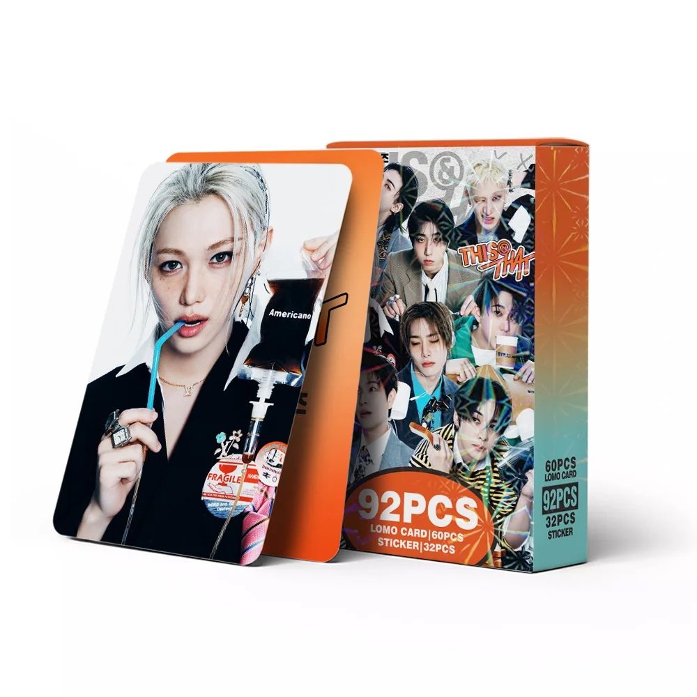 92PCS New Album Boy Group Lomo CardTHIS THAT Collected photos Peripheral Set Stickers Collection Fans Gifts image 2