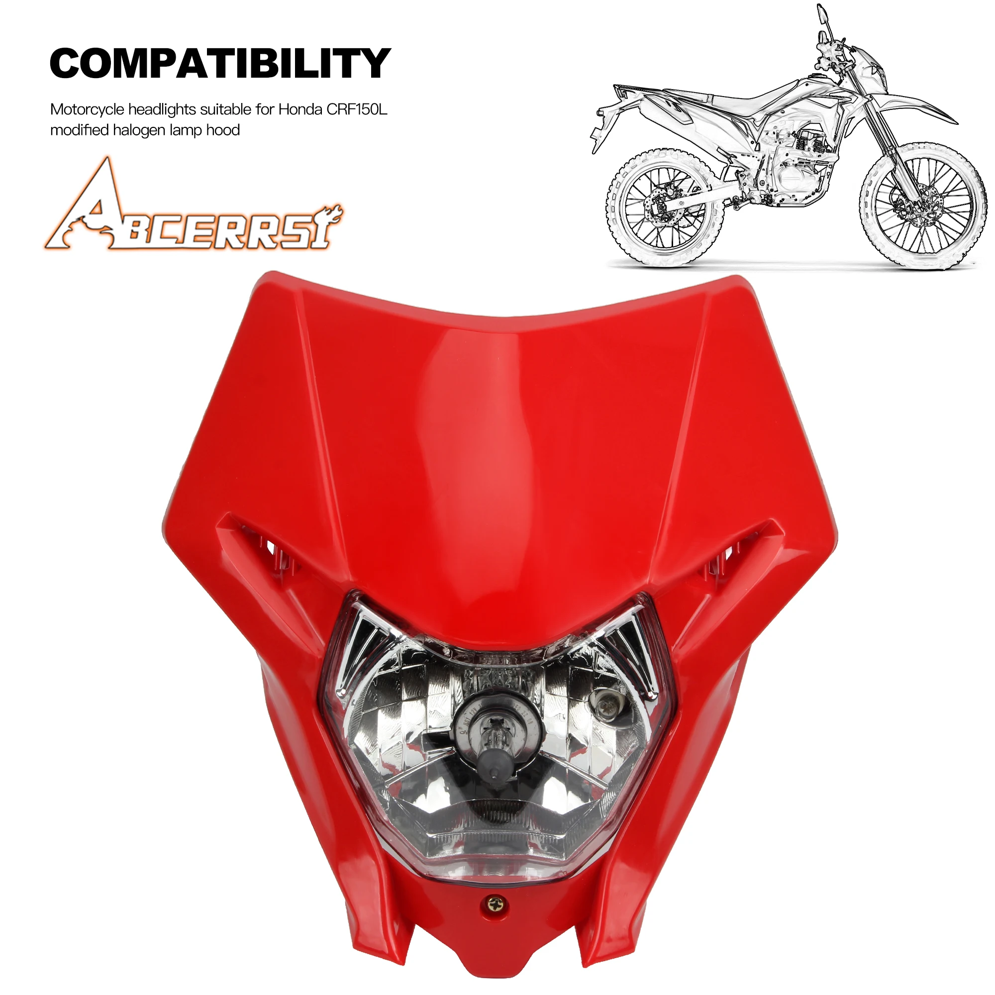 

Motorcycle Halogen Headlight for Honda Halogen Headlight Plate CRF150L 150R 150F 230L 250L 250X 250M Supermoto Dirt Bike Enduro