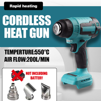 300W Cordless Hot Air Machine 380-400℃ Rechargable Li-Battery Quick Heating Heat Gun for Shrink Wrapping Heat Shrink Tube PVC