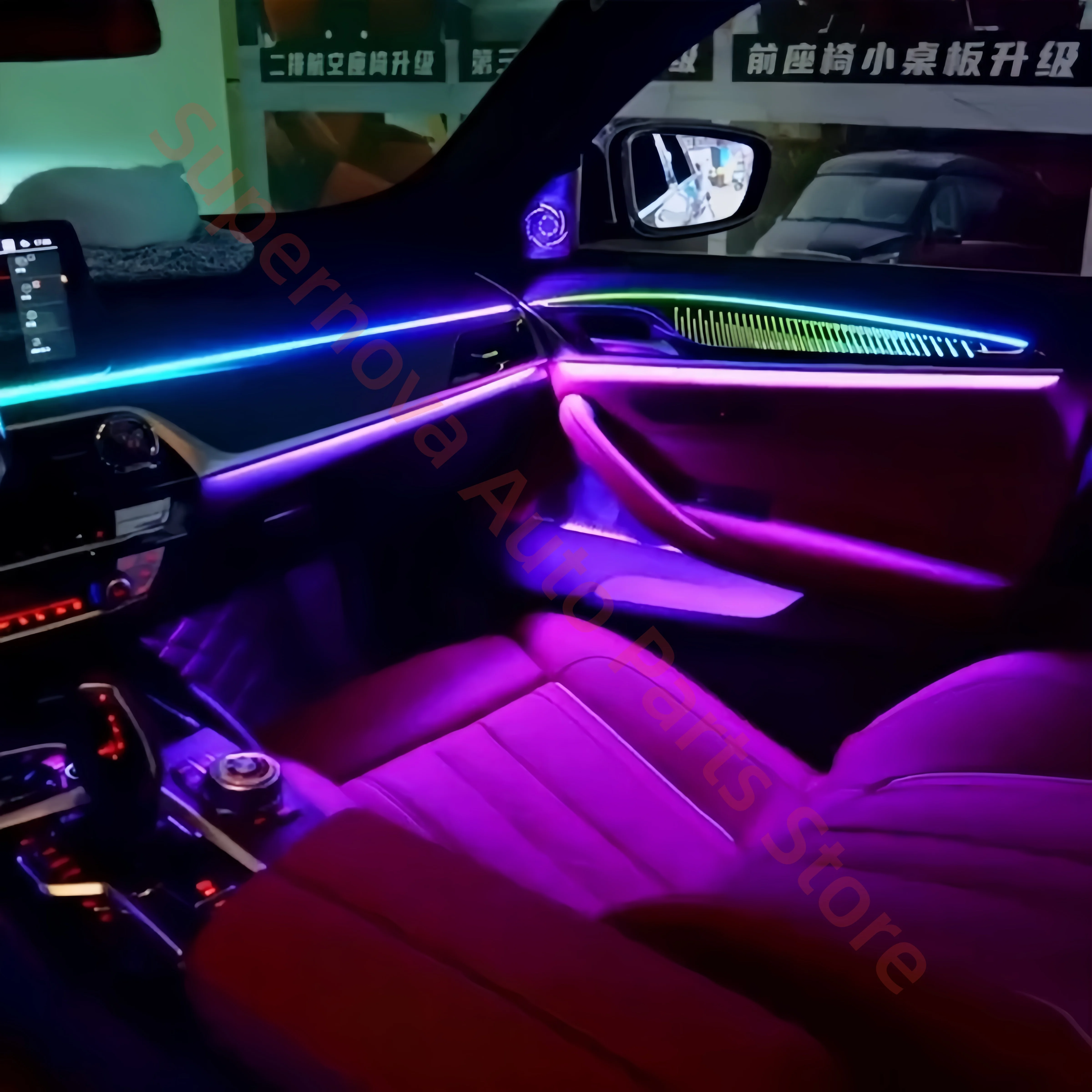 For BMW 5 Series G38 G30 2018-2023 Dynamic Ambient light car interior lighting upgrade trim strip Screen &CD button &APP control