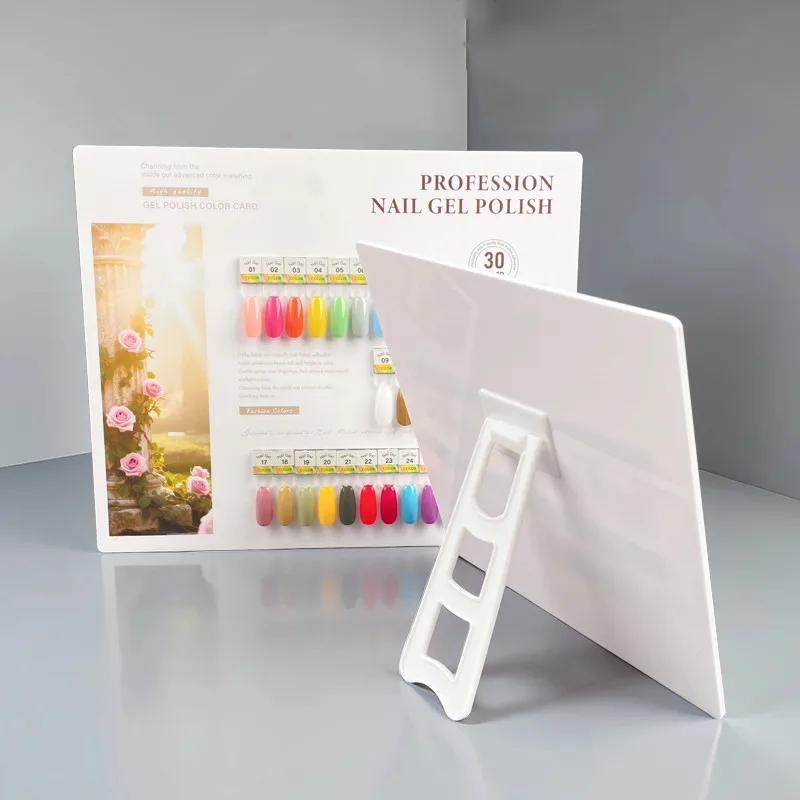 24/30/60 สีแม่เหล็กที่ถอดออกได้เล็บ Swatch สีการทดสอบแผ่นเล็บอะคริลิคจอแสดงผลเล็บแสดงชั้นวาง