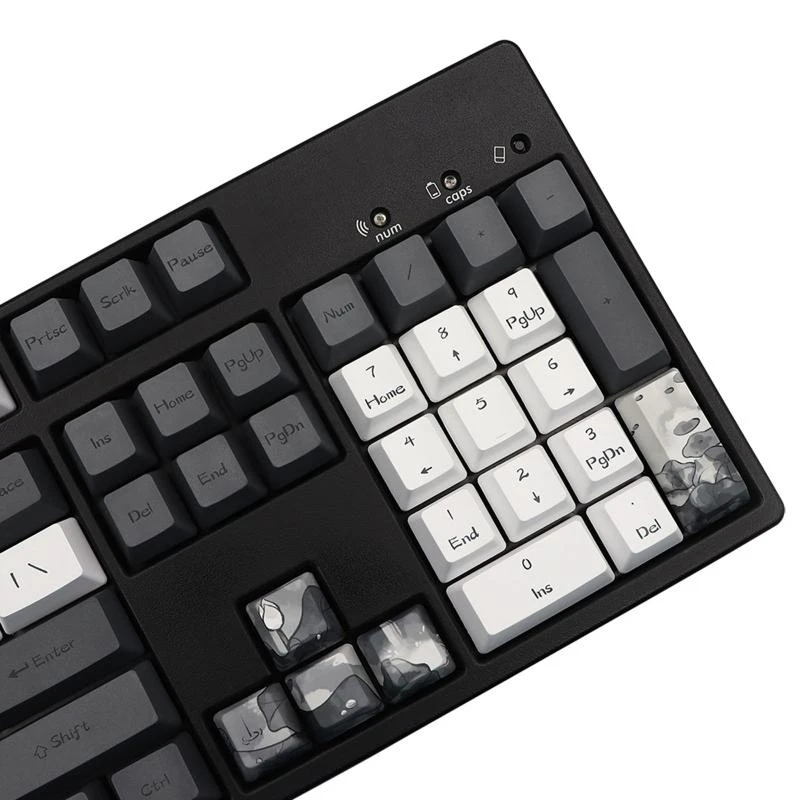 124PCS Lotus Keycap Set PBT OEM Profile Standard Sublimation Process Keycap Best Sale