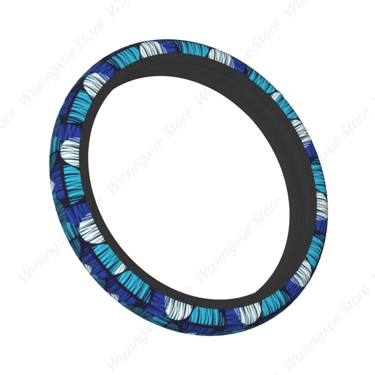 Geometric Pattern Car Steering Wheel Cover 37-38 Retro Urban Steering Wheel Protective Cover Car-styling Car Accessories