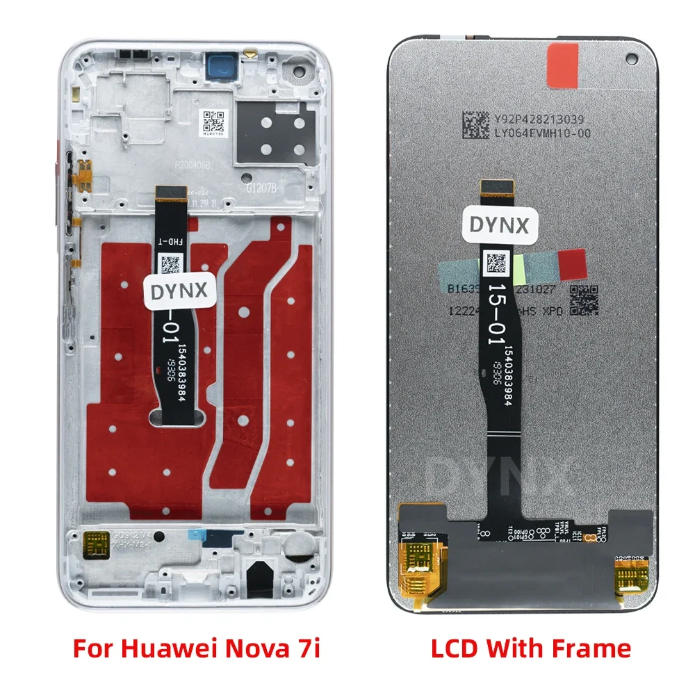 100% Tested 6.4\'\' Display Replacement With Frame For Huawei Nova 7i LCD Touch Screen Digitizer Assembly for Nova 7i JNY-LX2 LCD