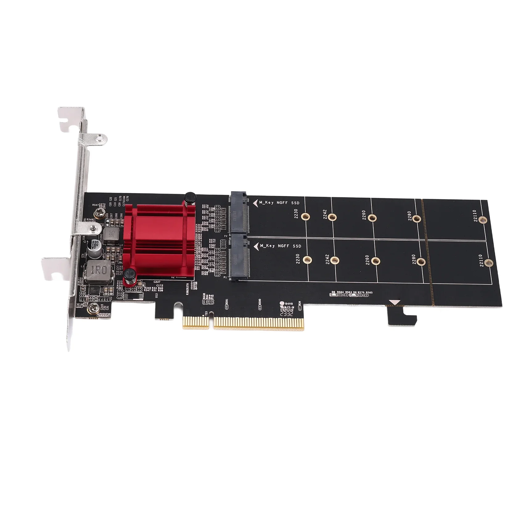 محول NVMe PCIe المزدوج، M.2 NVMe SSD إلى PCI-E 3.1 X8/X16 بطاقة دعم M.2 (م مفتاح) NVMe SSD 22110/2280/2260/2242