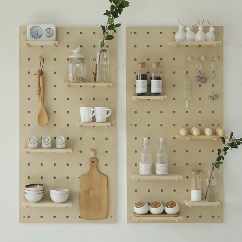 Nordic Pegboard drewniana płyta stelaż półki kuchnia biuro organizuj schowek wisząca kreatywna minimalistyczna dekoracja ścienna salon