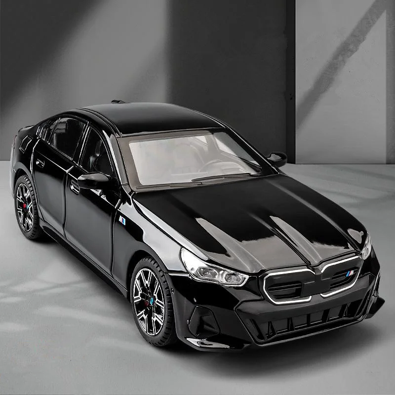 1:24 BMW I5 M60 Coupe Alloy Car Model Diecasts Metal Limousine Pure Electric Vehicles Car Model Simulation Sound Light Kids Gift