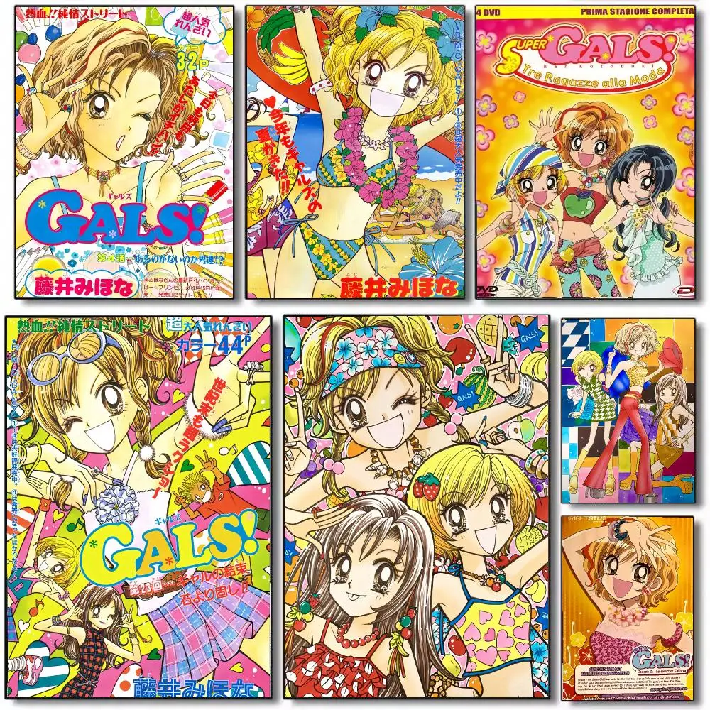 Anime G-Gyaru Super GALS Poster Wall Art Printed Decor Sticker Stylish Home Gift for Living Room Bedroom Corridor Cafe
