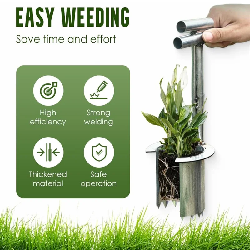 AT02-Bulb Planter Tool Stainless Steel, Garden Seedling Transplanter, Easy Seed & Bulb Planting Tool For Flowers, Vegetables