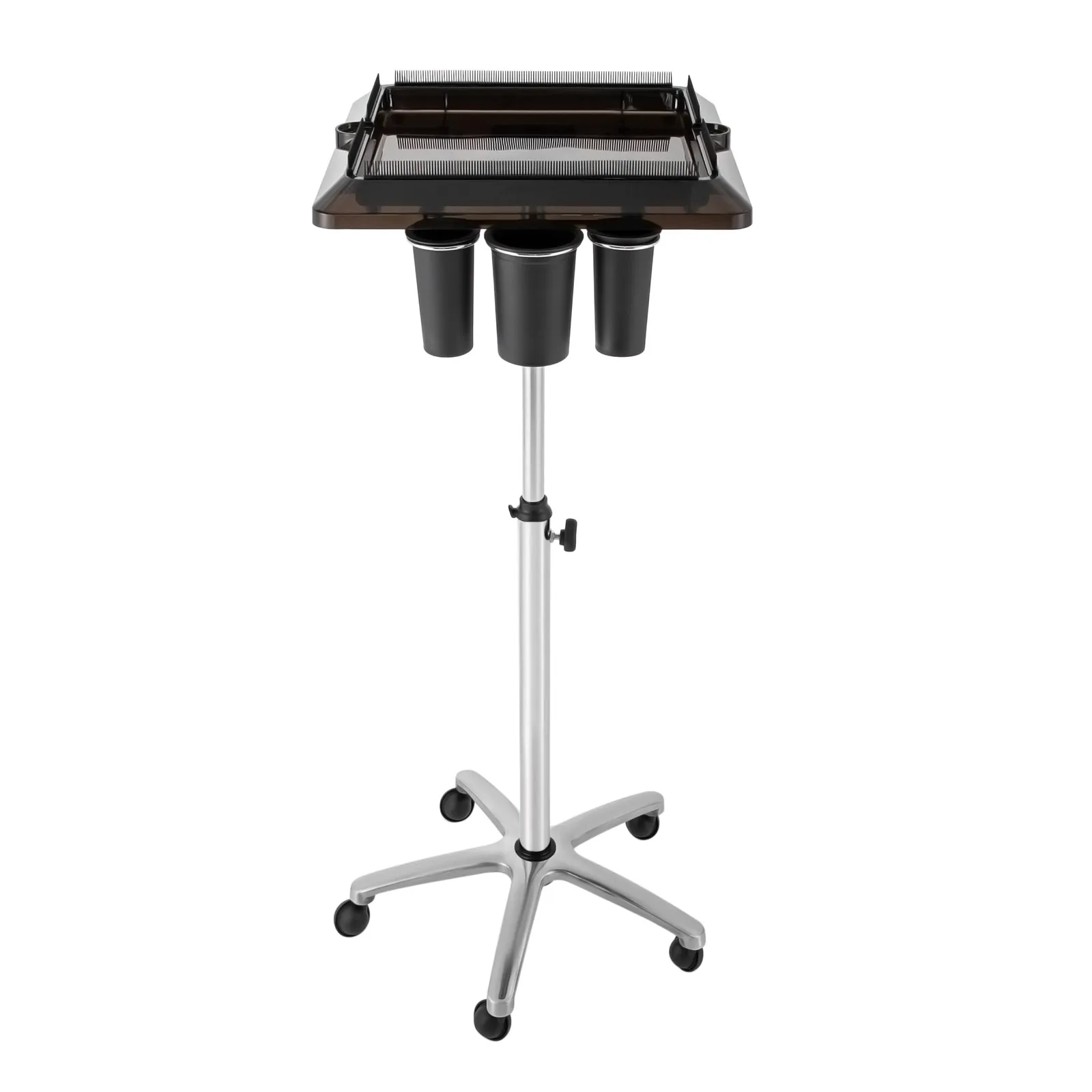 Height-Adjustable Rolling Salon Cart with Tool Trays for Hair Extensions - Mobile Hairdressing Utility Cart with Storage Stand a