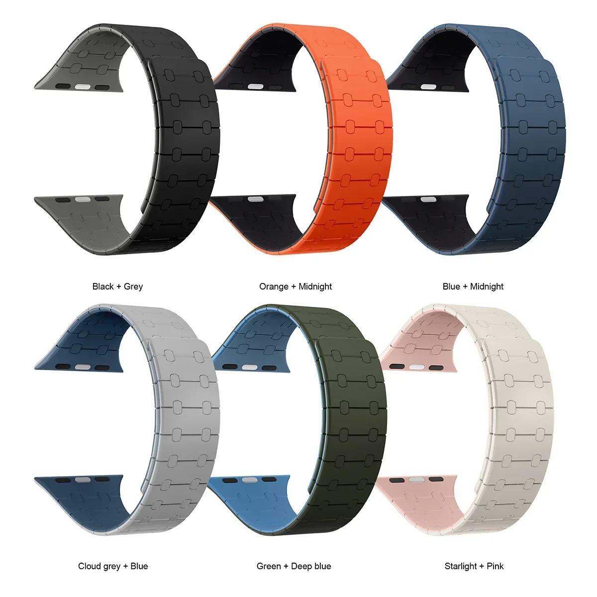 Magnetic Silicone Band for Apple Watch Ultra 2 49mm 44mm 40mm 46mm 42mm 41mm 45mm Strap Bracelet IWatch Series 10 9 8 7 6 SE 5 4