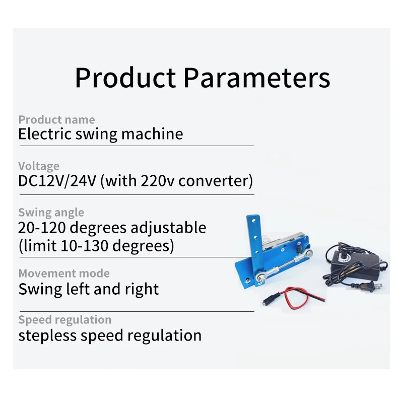 Imagem -03 - Máquina Wobbler do Motor de Engrenagem Automática Motor de Balanço Alternativo 20120 ° dc 12v 24v Ângulo de Balanço Ajustável