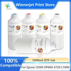 Winnerjet 1000ml White DTF Ink for Epson DX5 DX7 L1800 L805 i3200 XP600 DTF Printing PET Film DTF Powder Transfer Ink