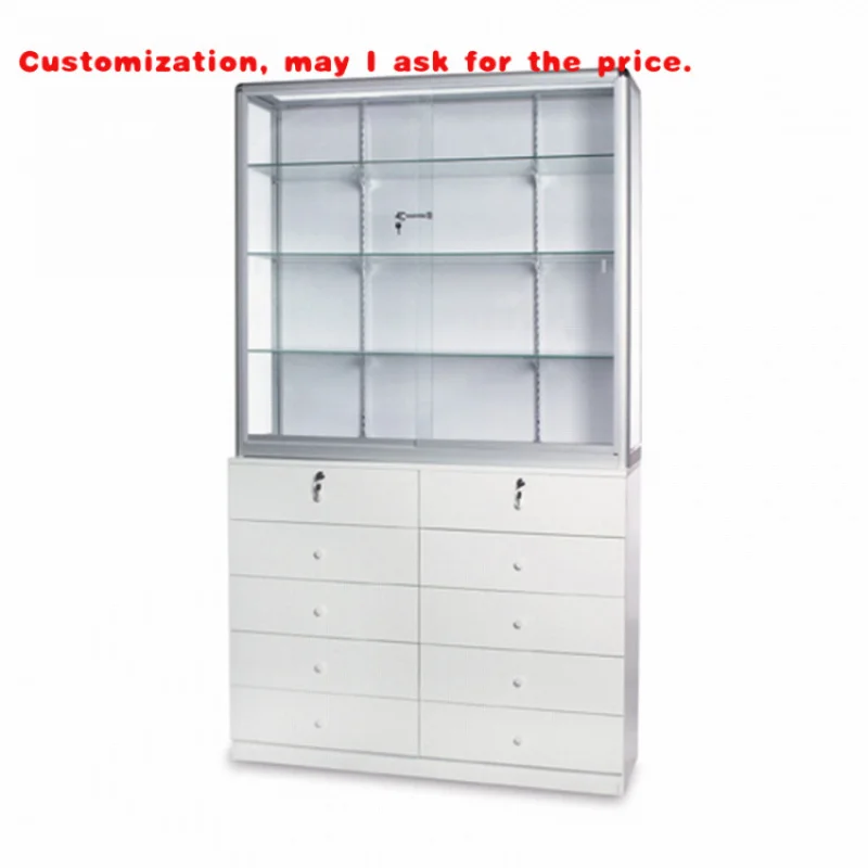 custom.High Quality  LED Light Make up Glass Display Showcase Furniture Sunglasses Shop Interior Design